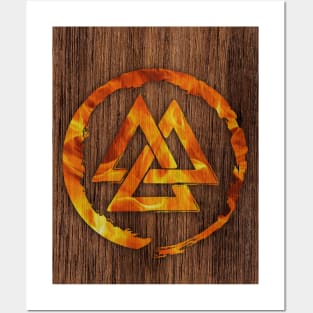 Viking Valknut Ice Fire Posters and Art